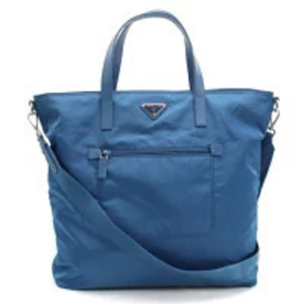 Prada Tote Tessuto Saffiano Bag Blue Handbag